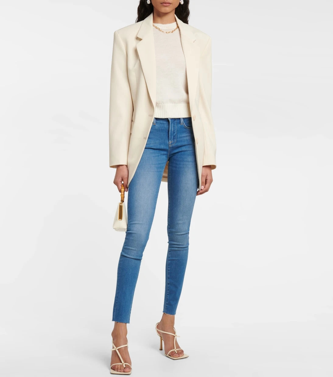 Frame - بنطلون جينز Le High Skinny Raw After