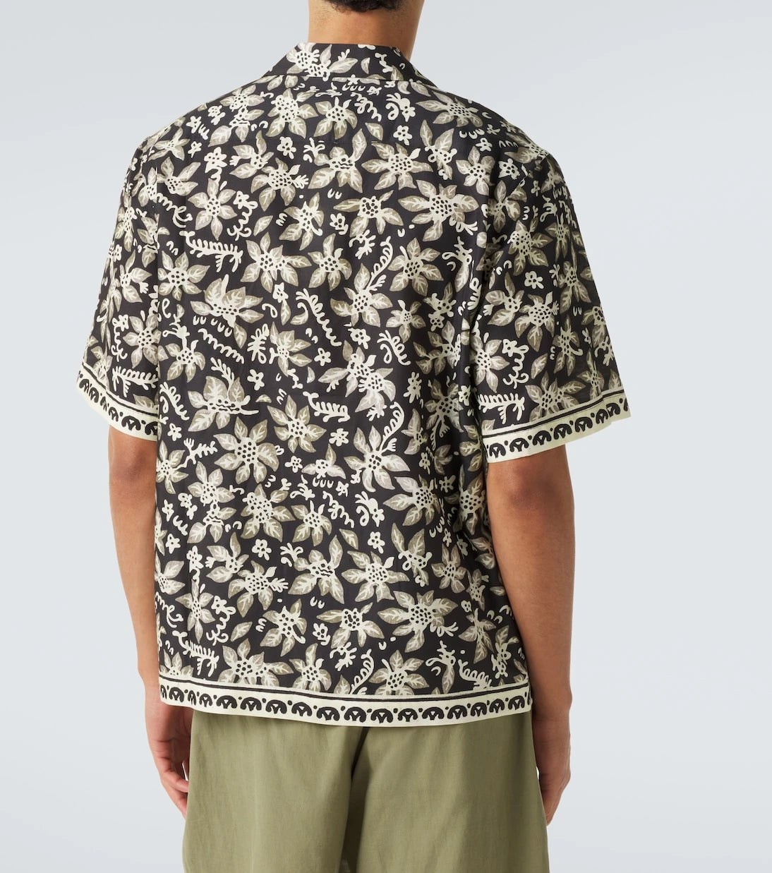 Commas - Printed cotton and silk bowling shirt