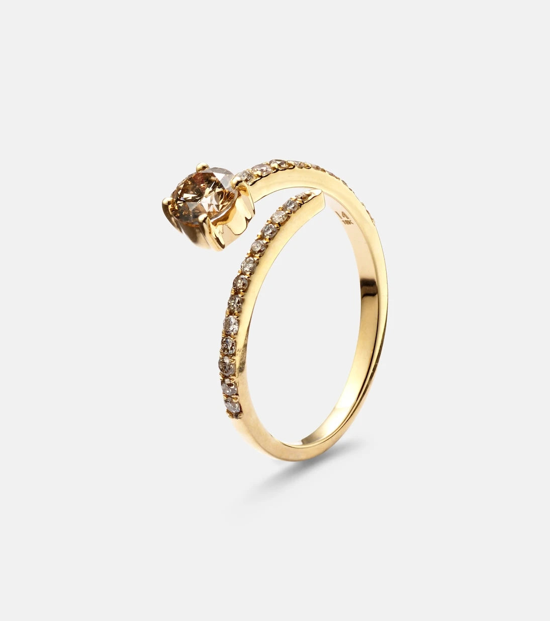 Ileana Makri - Grass Seed 18kt yellow gold ring with diamonds