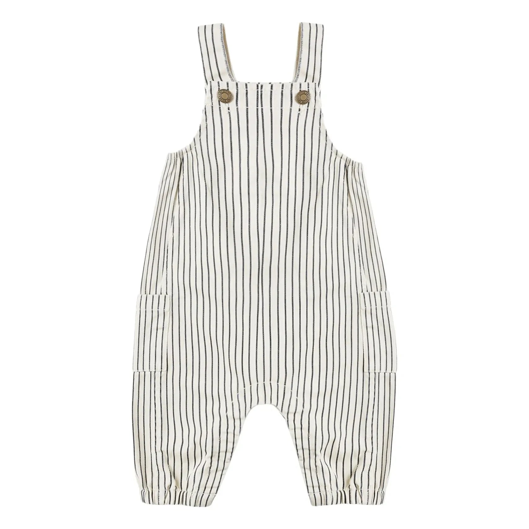 Rylee + Cru - Mini Stripes Cargo Dungarees | Ecru