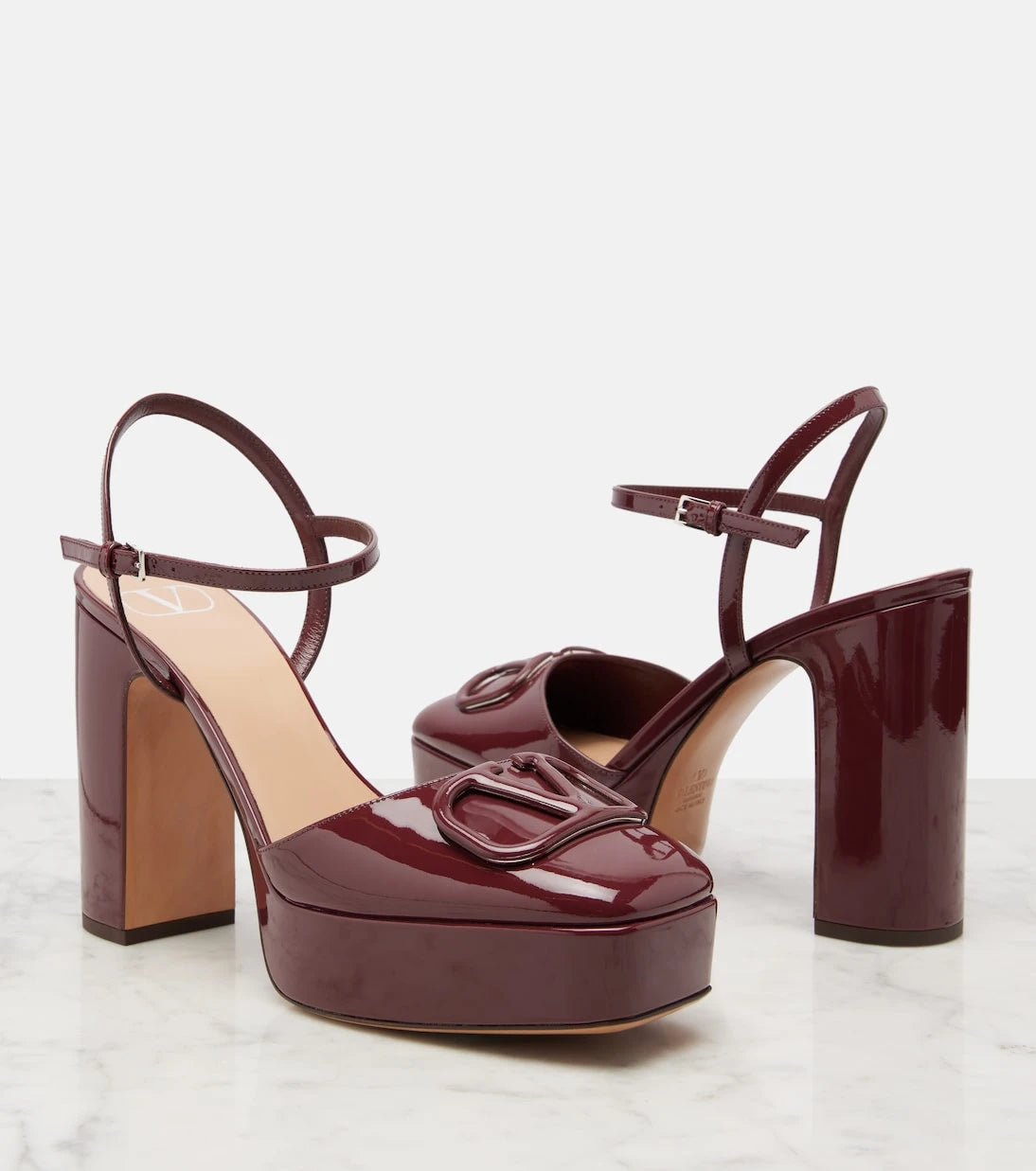 Valentino Garavani - VLogo 115 patent leather platform pumps