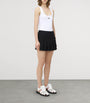 Black Wool Pleated Mini Skirt