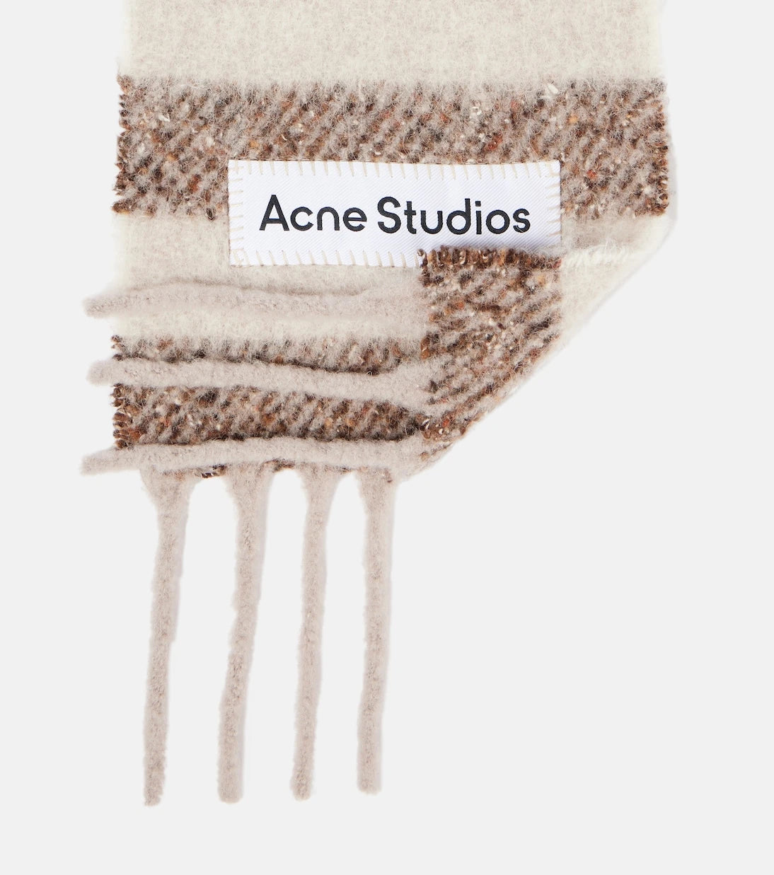 Acne Studios - وشاح مخطط من مزيج الصوف