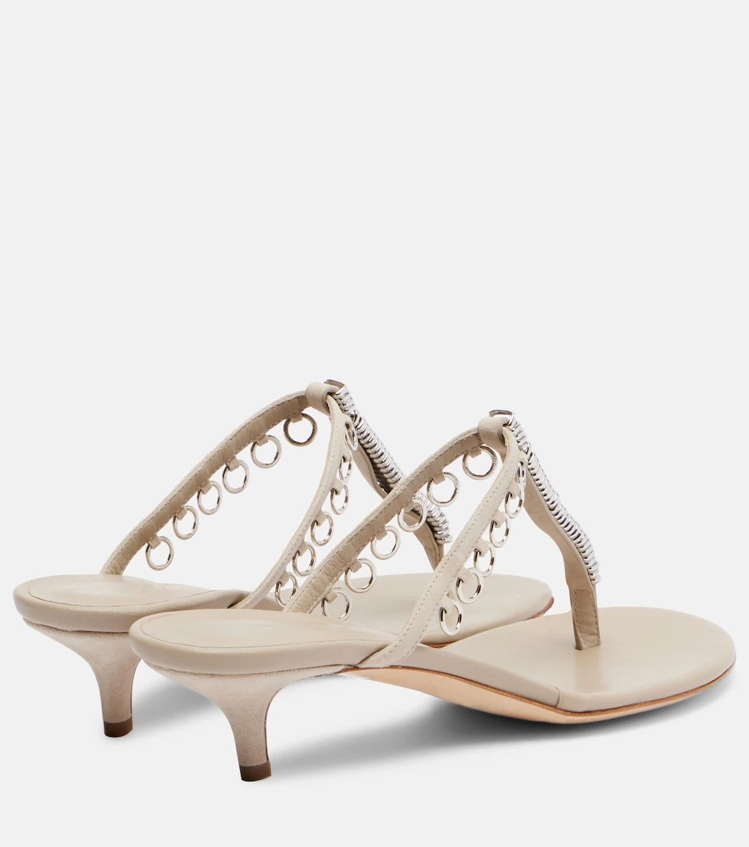 Christopher Esber - Pierced embellished leather thong sandals