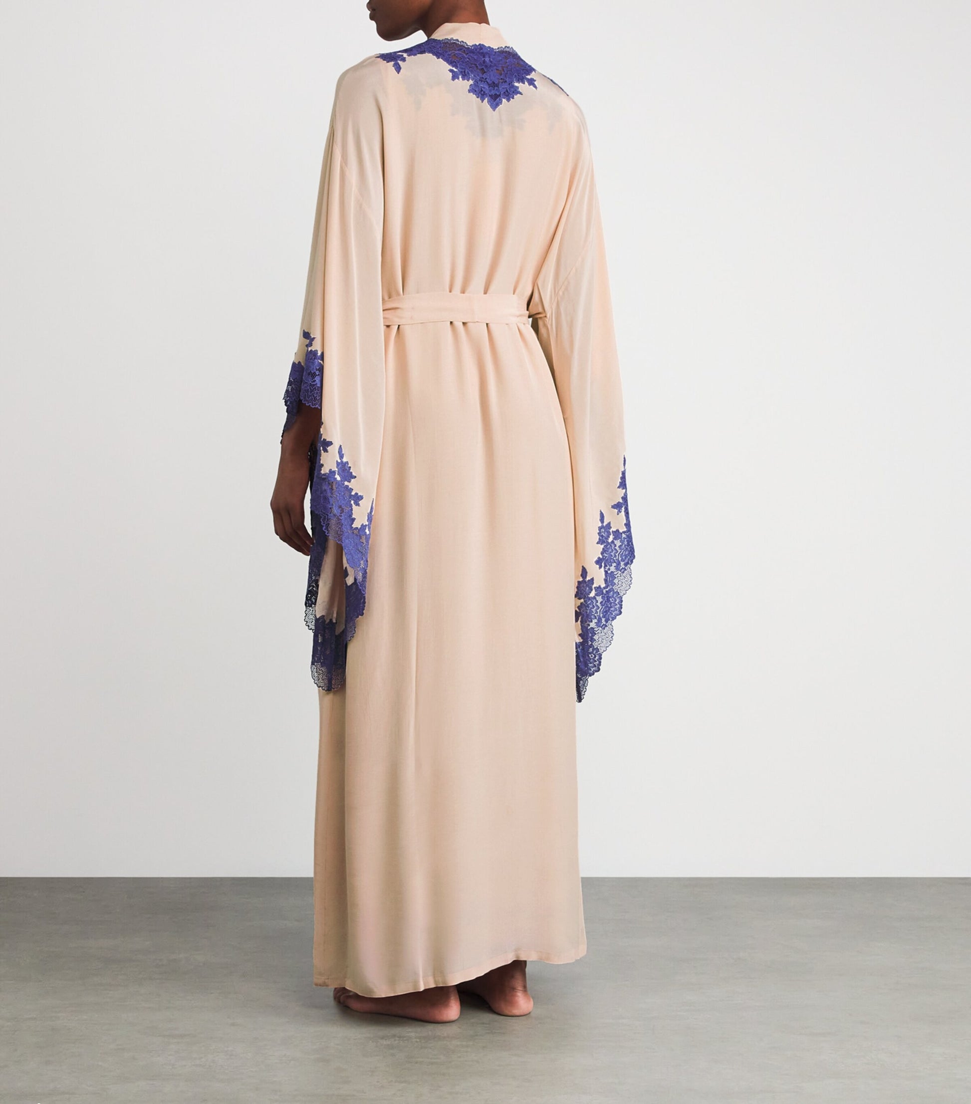 Bocan Lace-Trim Marina Long Robe