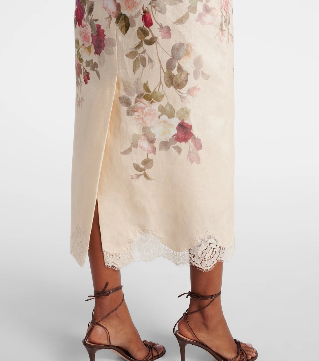 Zimmermann - Hypnotic floral linen pencil skirt