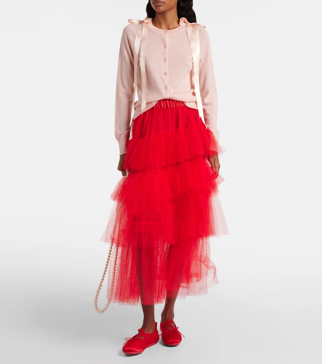 Simone Rocha - Tiered tulle midi skirt