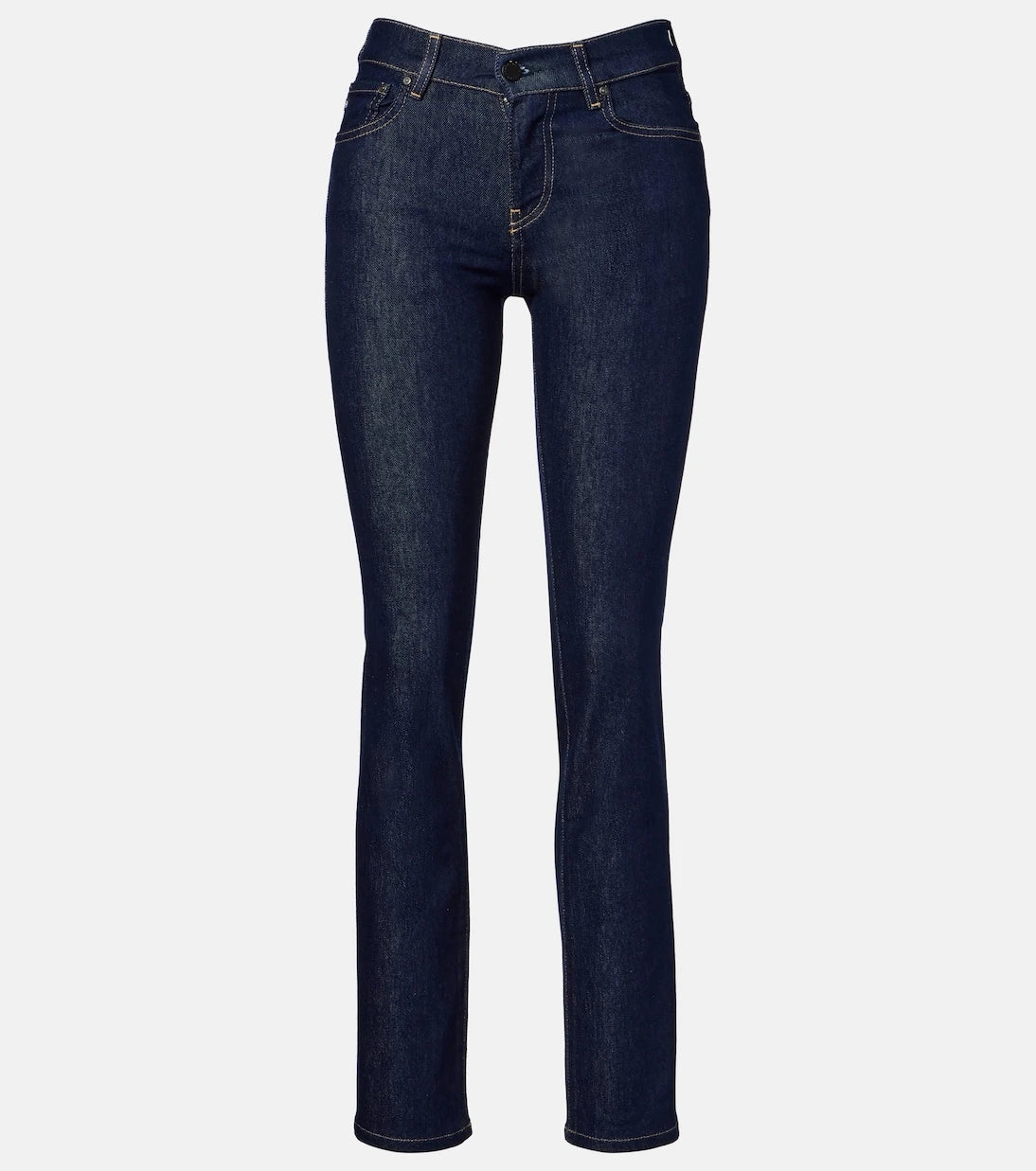 AG Jeans - بنطلون جينز كولون بقصة مستقيمة وخصر متوسط الارتفاع