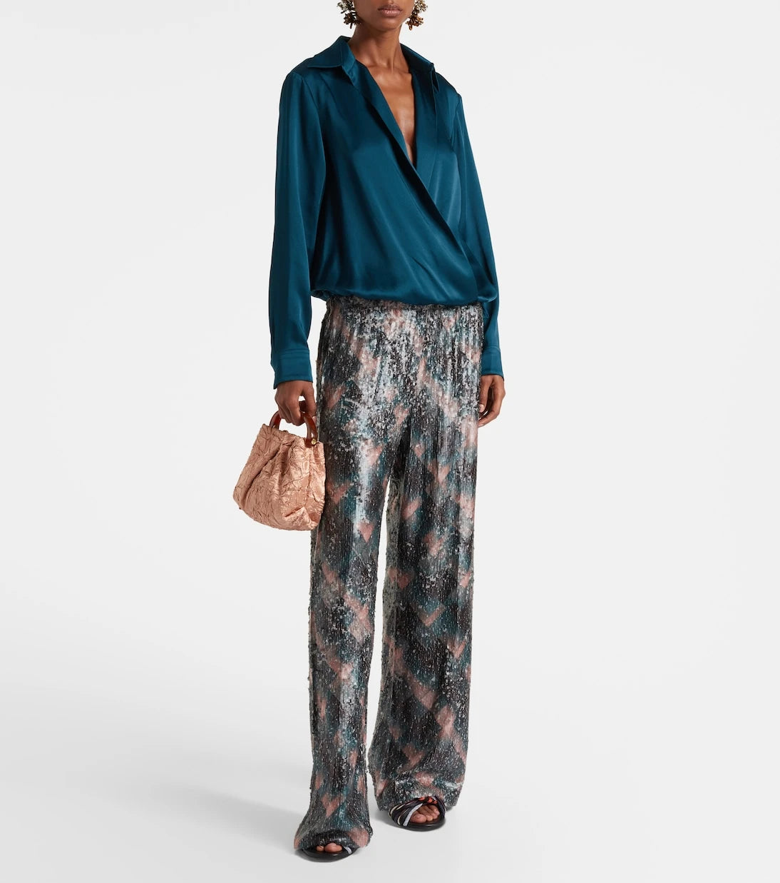 Dries Van Noten - Satin wrap top