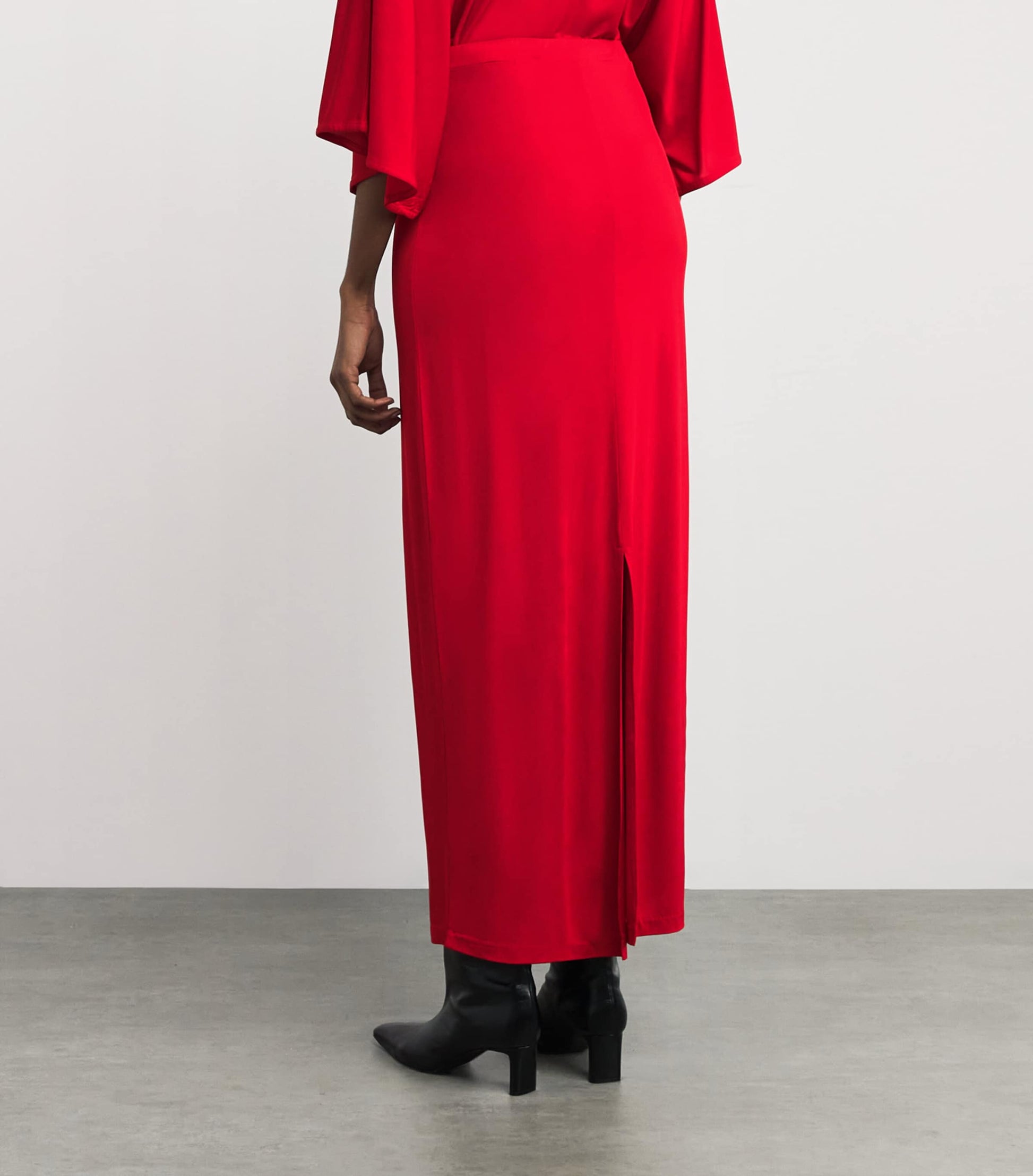 House Of Dagmar Red Jersey Maxi Skirt