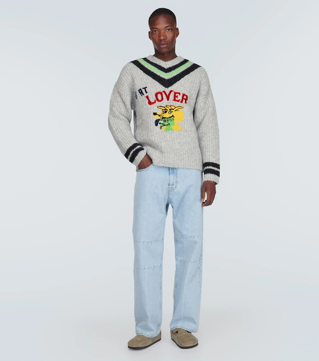 ERL - Embroidered wool-blend sweater