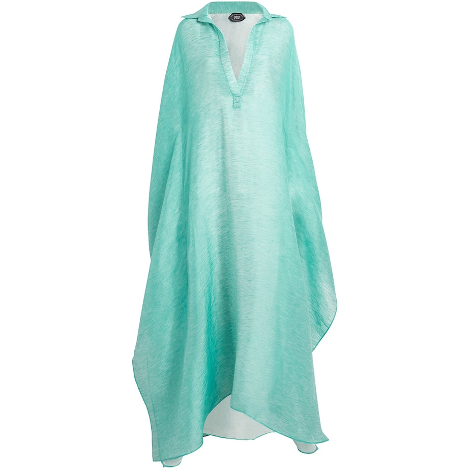 Linen-Blend Caicos Kaftan ACQUA