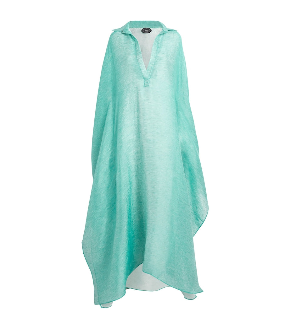 Linen-Blend Caicos Kaftan ACQUA
