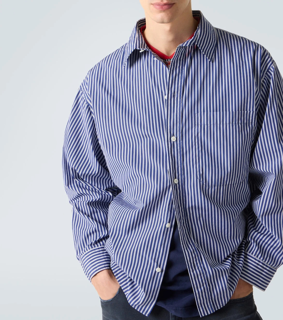 Balenciaga - Striped cotton-blend poplin shirt