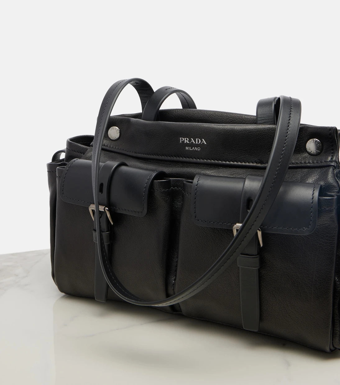 Prada - Prada Route leather tote bag