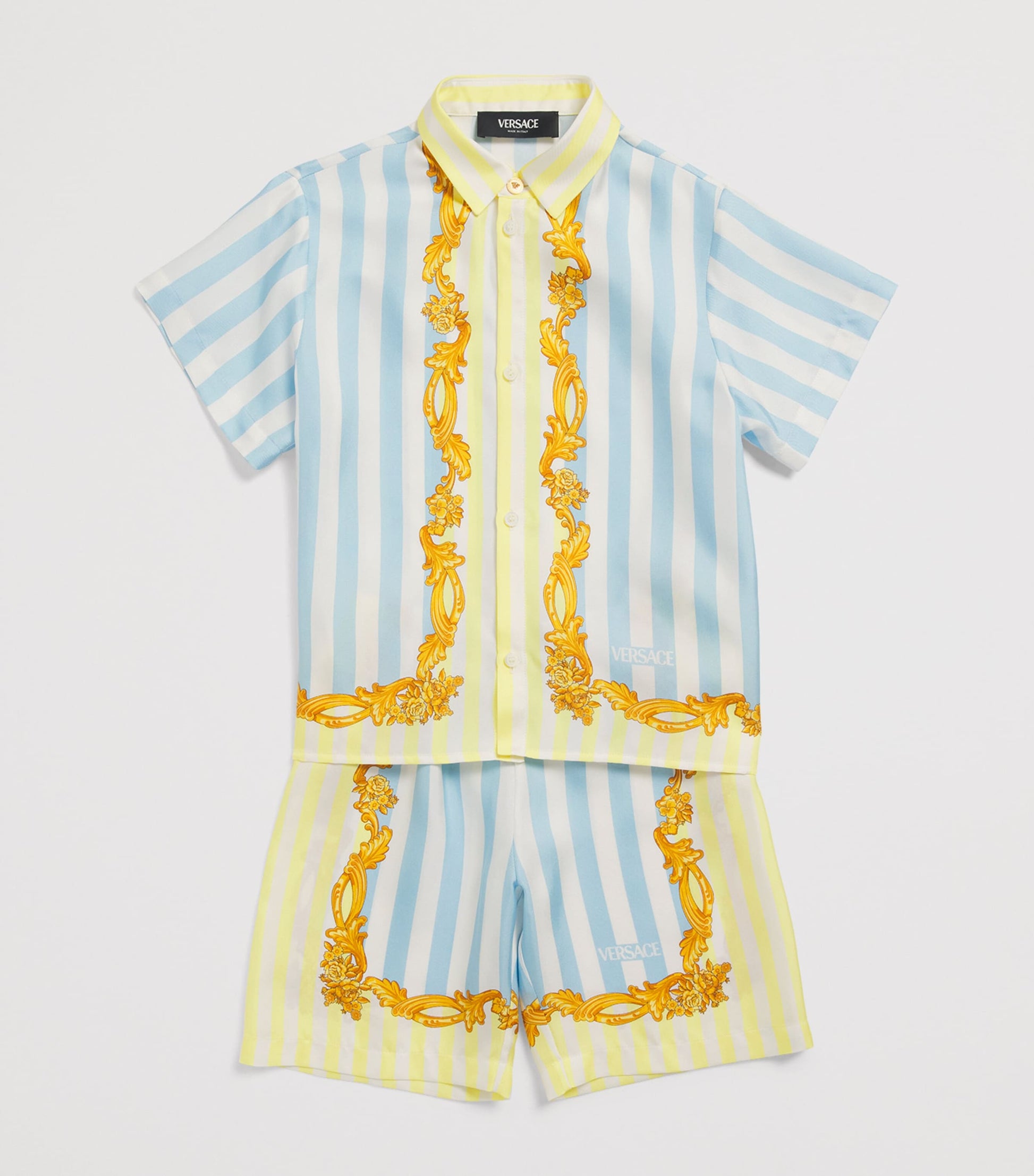 Versace Kids Silk Barocco Pinstripe Shorts (1-5 Years)