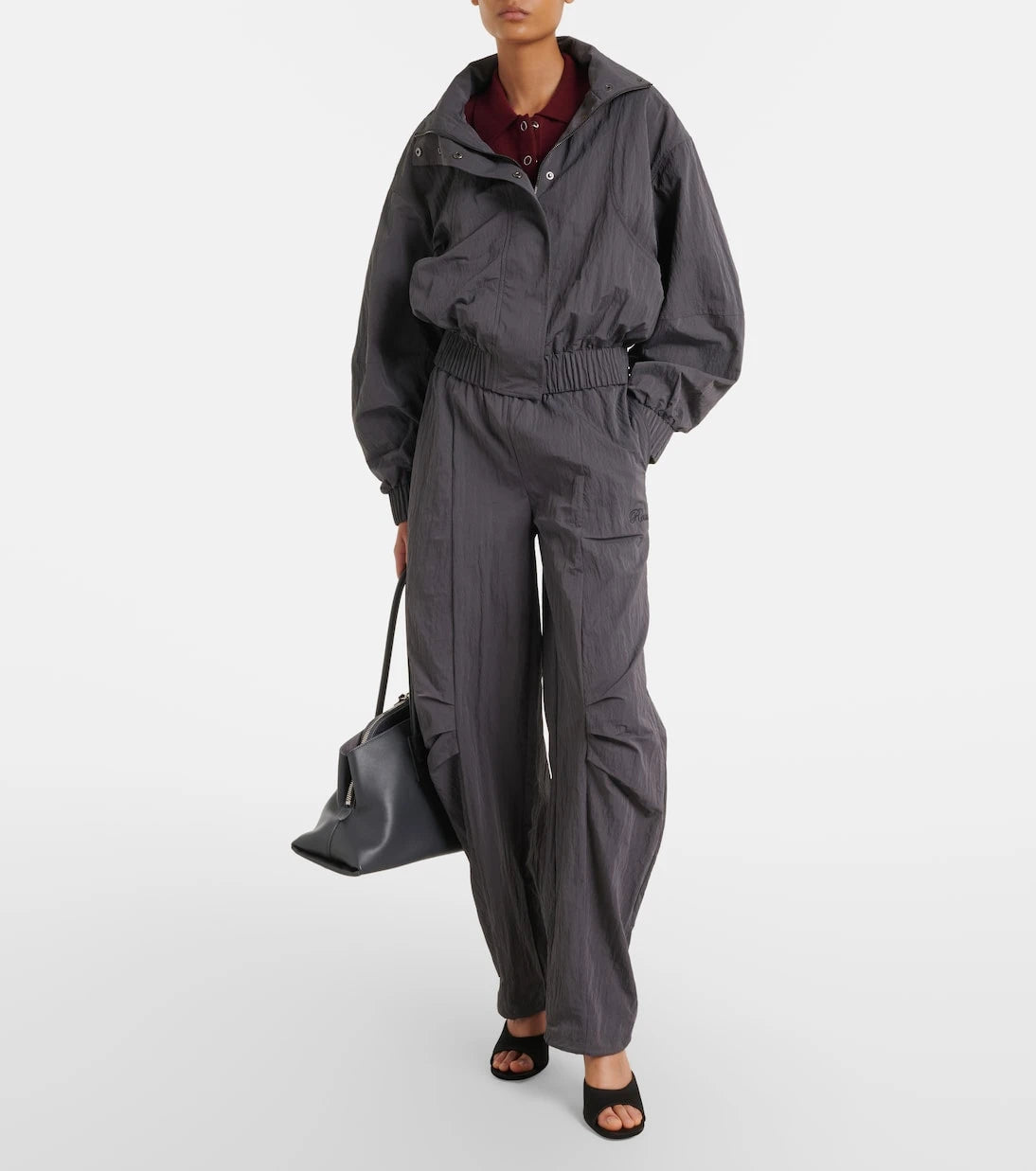 Rotate - Paneled barrel-leg pants