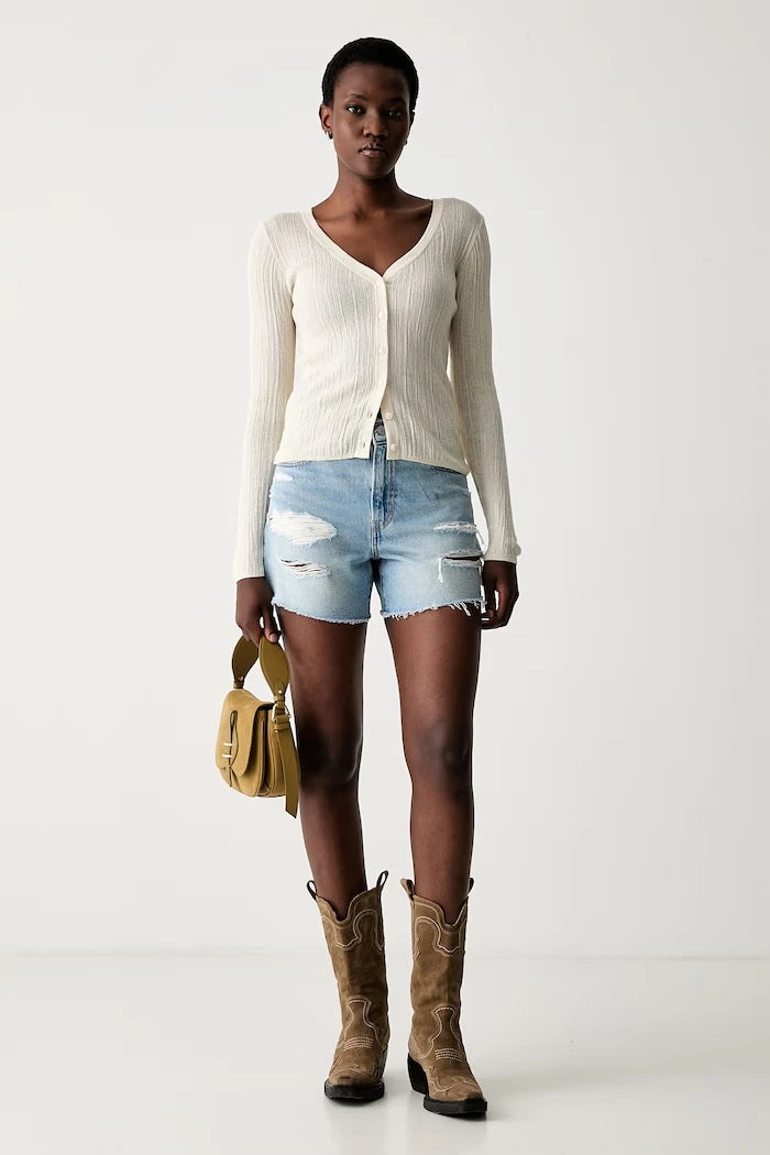 Levi's kadın denim kısa pantolon RIBCAGE A-LINE