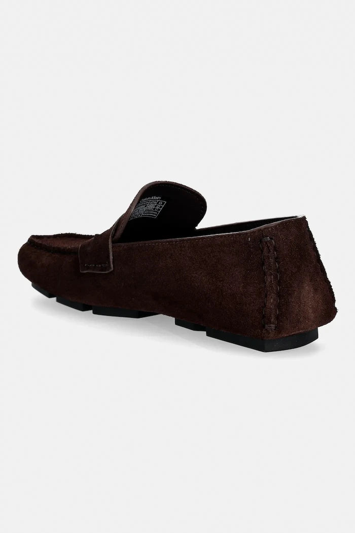 Велурени мокасини Calvin Klein SQUARE DRIVER SUEDE