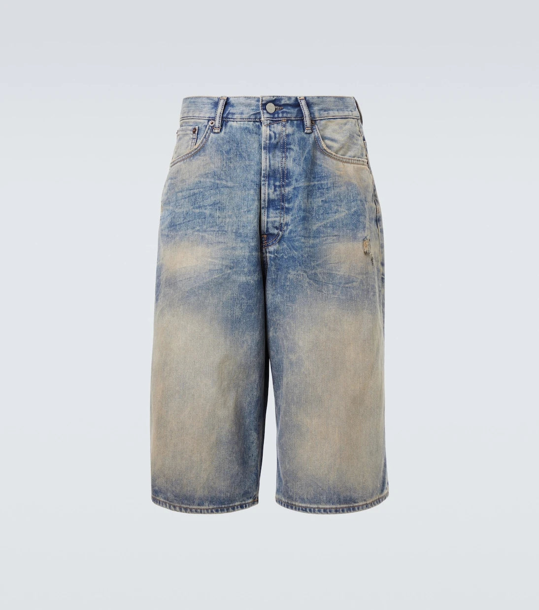 Acne Studios - شورت جينز بقصة منخفضة