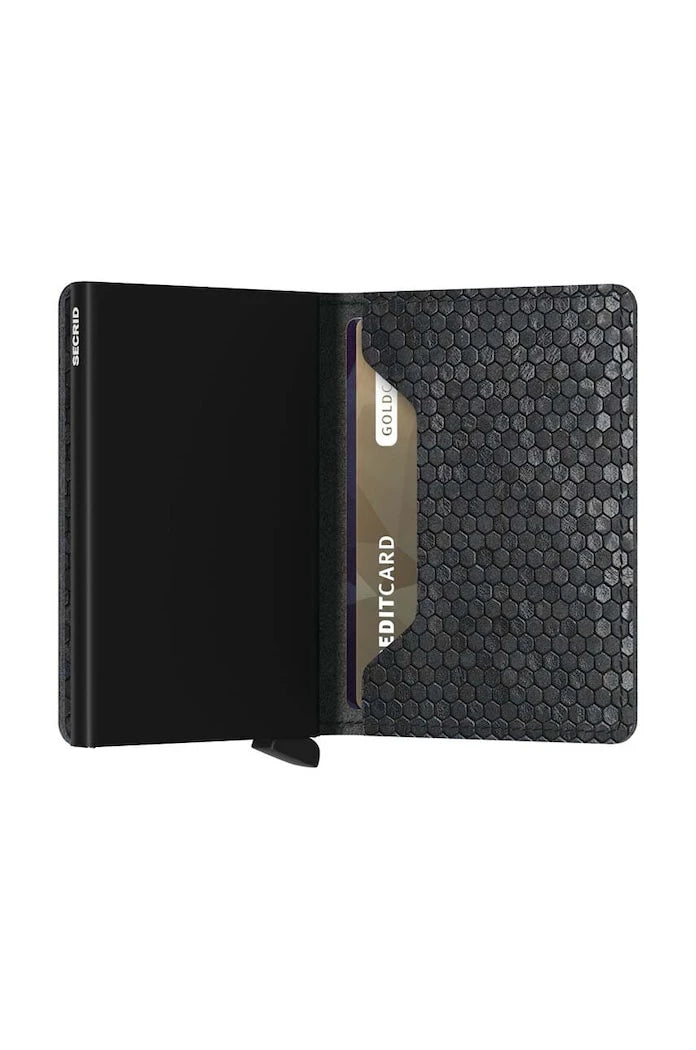 Кожен портфейл Secrid Slimwallet Hexagon Black