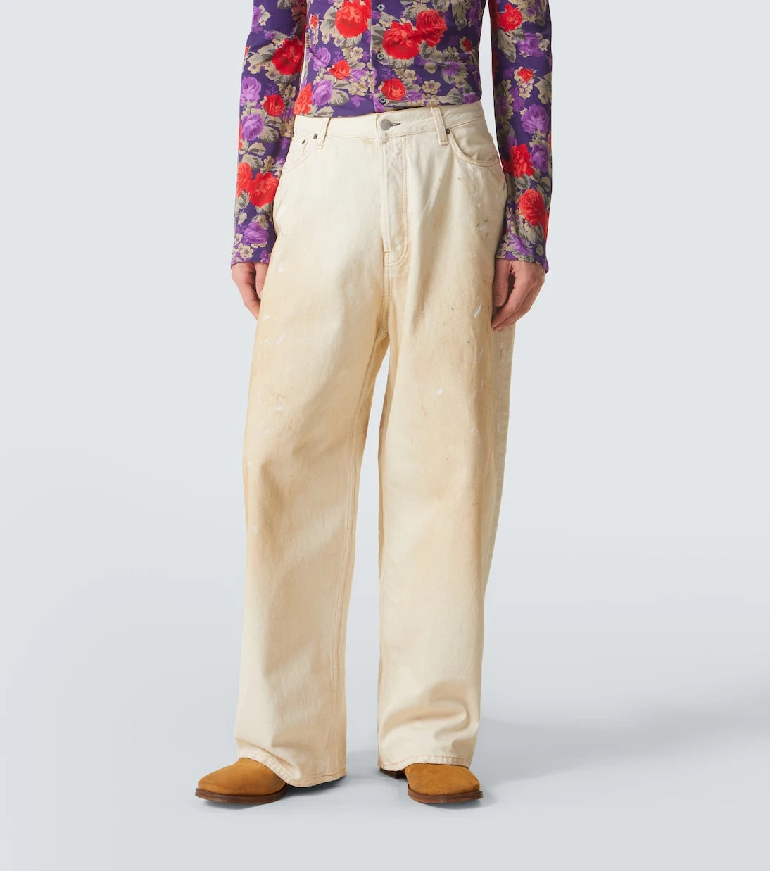 Acne Studios - جينز واسع الساق بتصميم بالٍ 2023