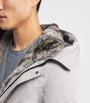 Yves Salomon White Down Coyote Fur-Trim Parka