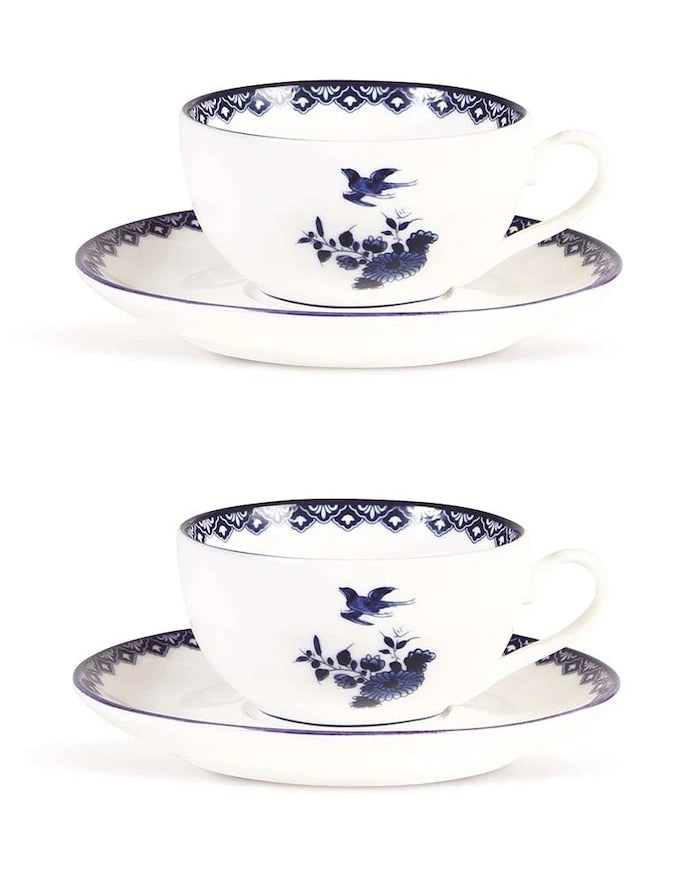 &k amsterdam Delftware 2 Parça Fincan ve Fincan Tabağı