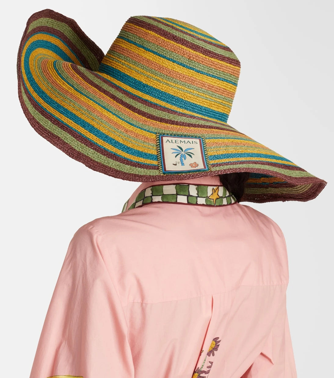 Alémais - Dusk striped raffia sun hat