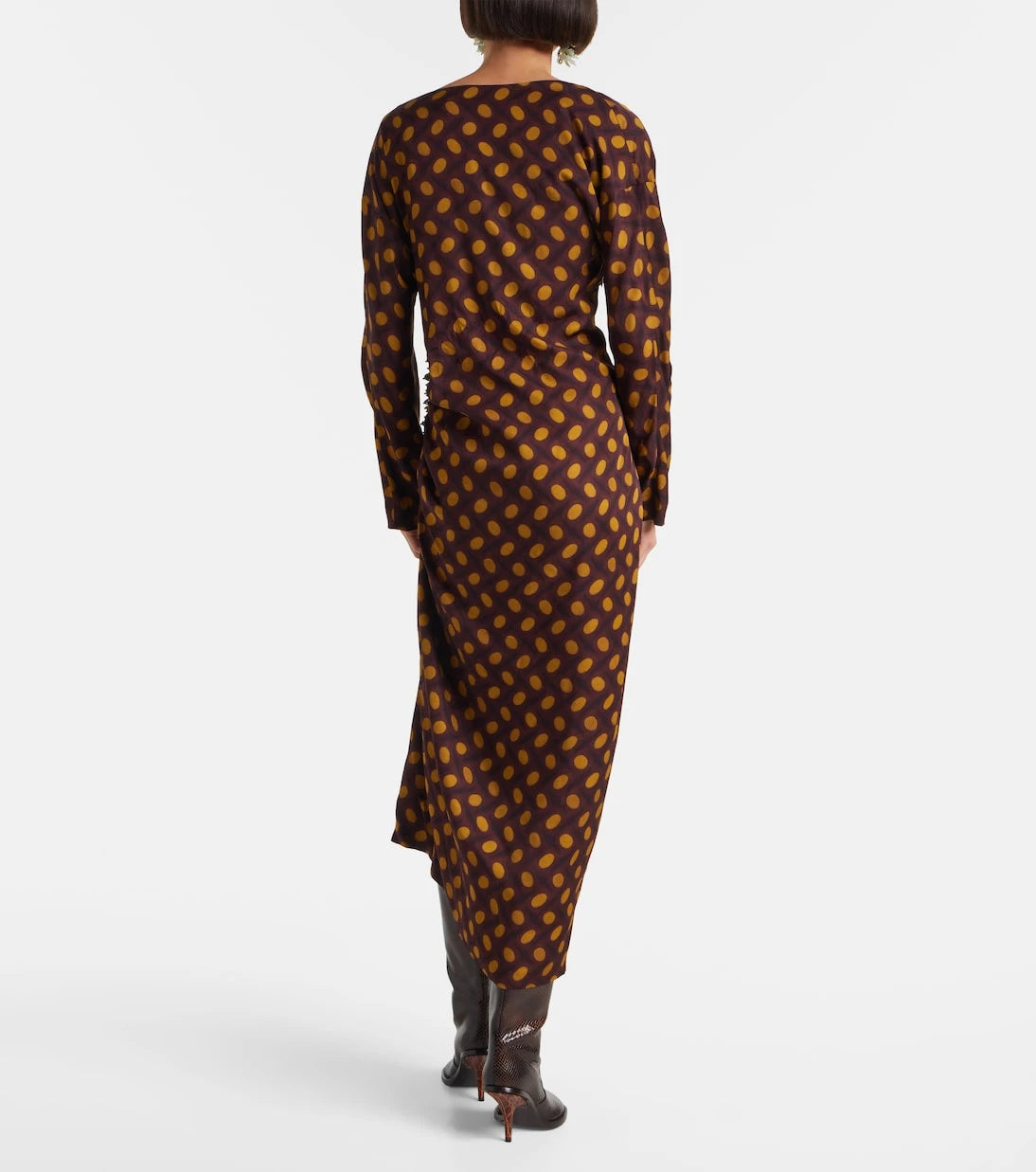 Dries Van Noten - فستان "ديدي" متوسط الطول منقط ومرصّع