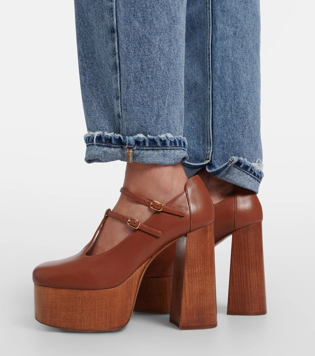 Chloé - Loti leather platform Mary Jane pumps