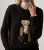 Ralph Lauren Collection Brown Cashmere Fall Polo Bear Sweater