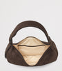 Aspinal Of London Brown Suede Hudson Crescent Cross-Body Bag