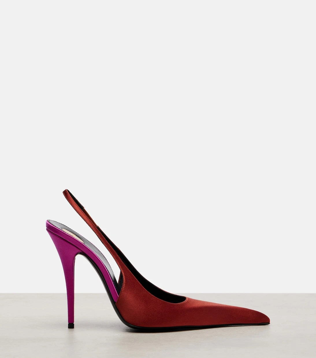 Saint Laurent - Deroche crêpe satin slingback pumps