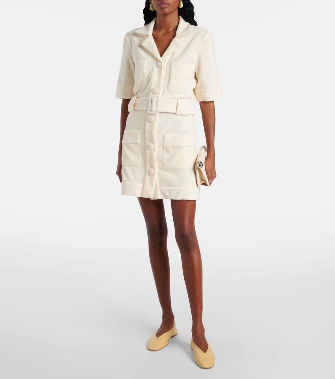 Adriana Degreas - Belted cotton-blend terry minidress