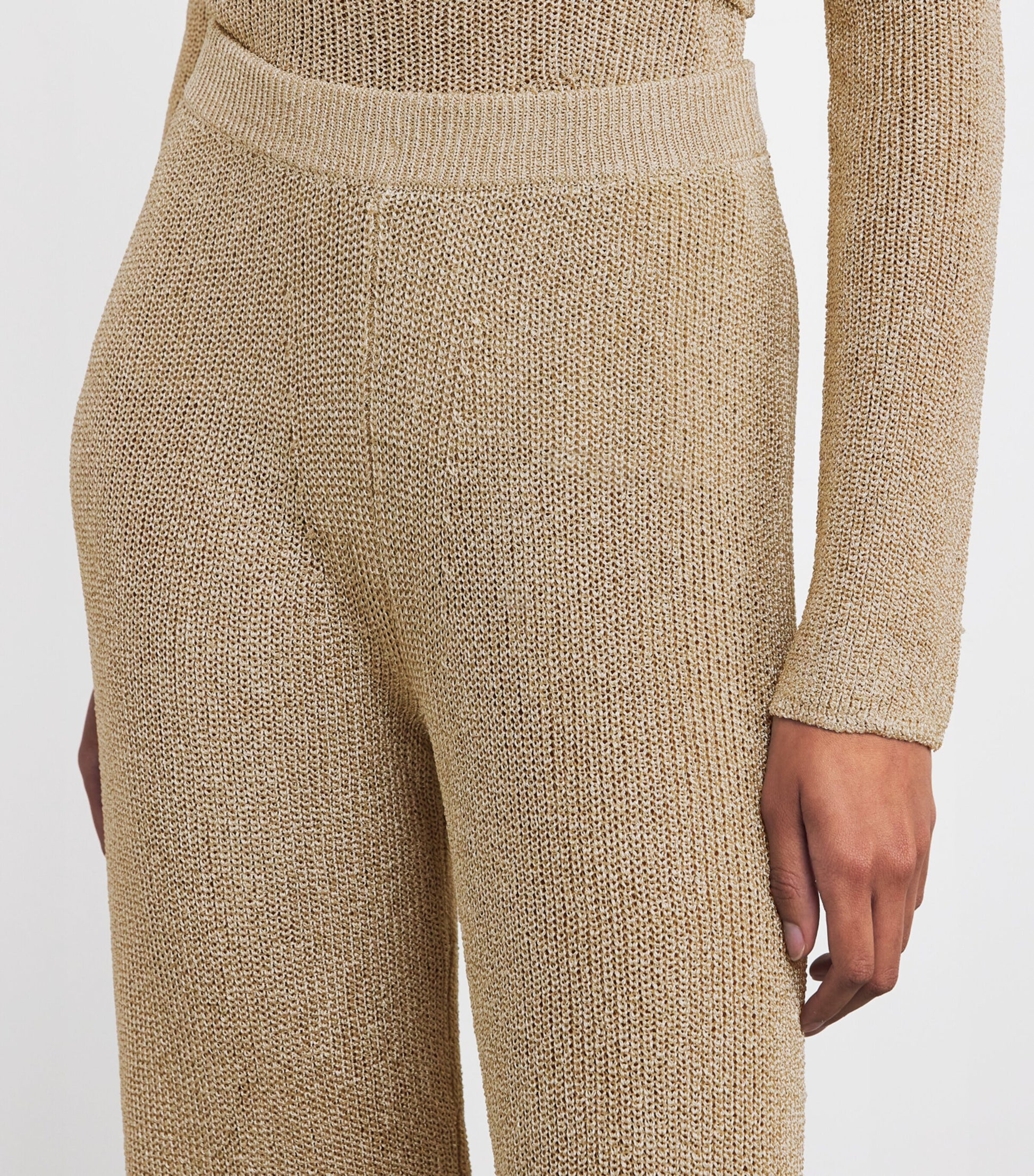 Beige Knitted Lawena Trousers