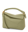 LOEWE Green Small Leather Puzzle Edge Top-Handle Bag