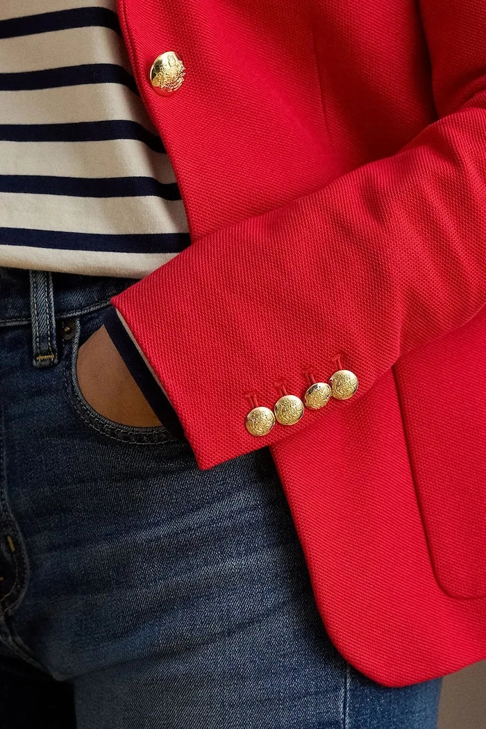 Lauren Ralph Lauren tek düğmeli kadın pamuk elastan ceket