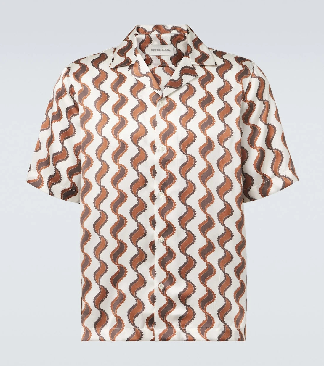 Frescobol Carioca - Roberto printed silk bowling shirt