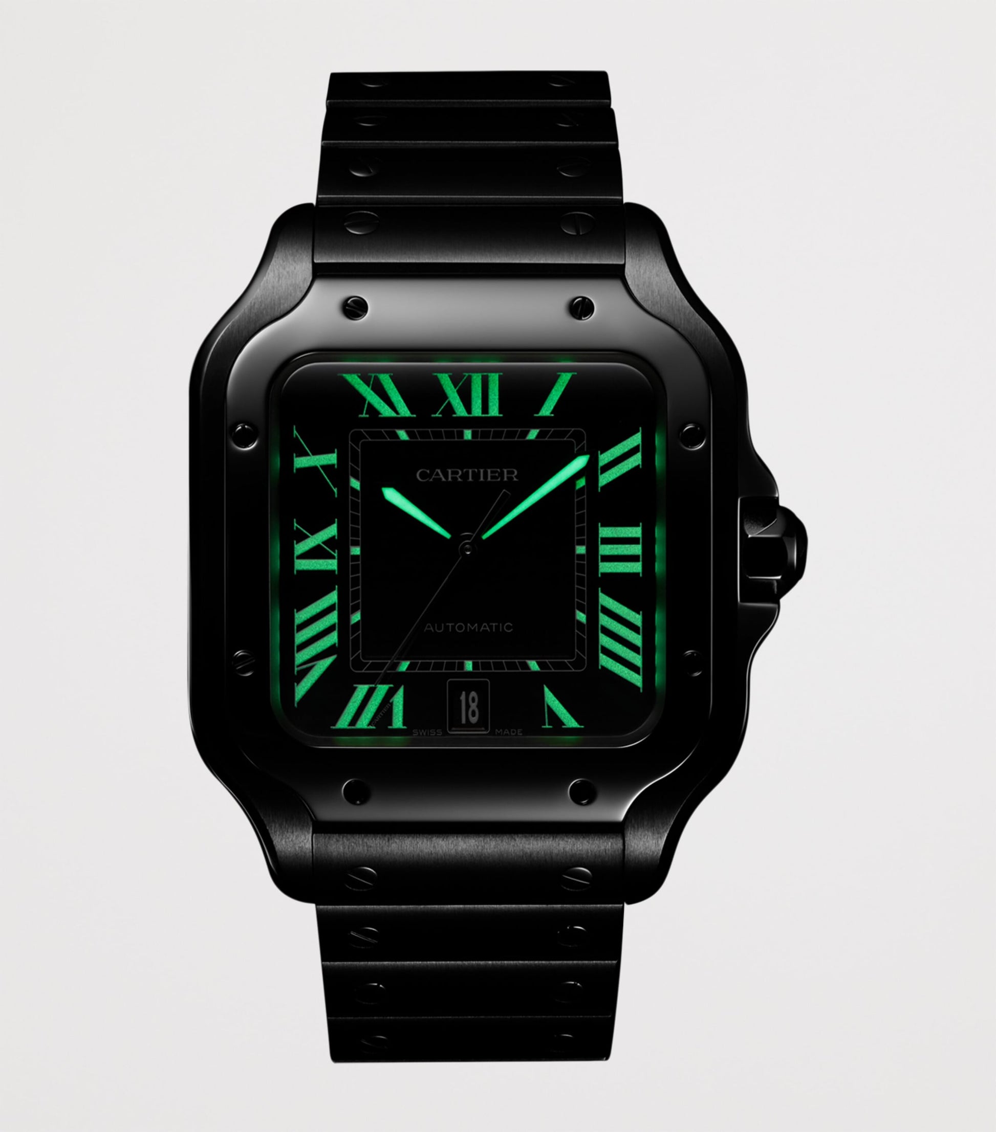 Large Stainless Steel Santos de Cartier Watch 39.8mm