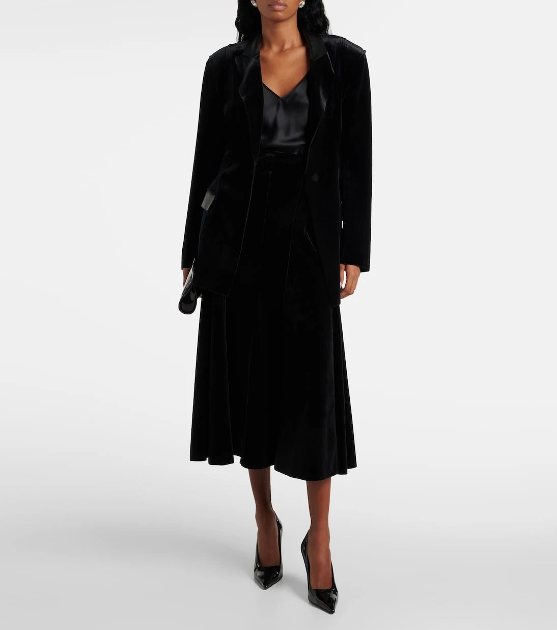 Norma Kamali - Grace velvet midi skirt
