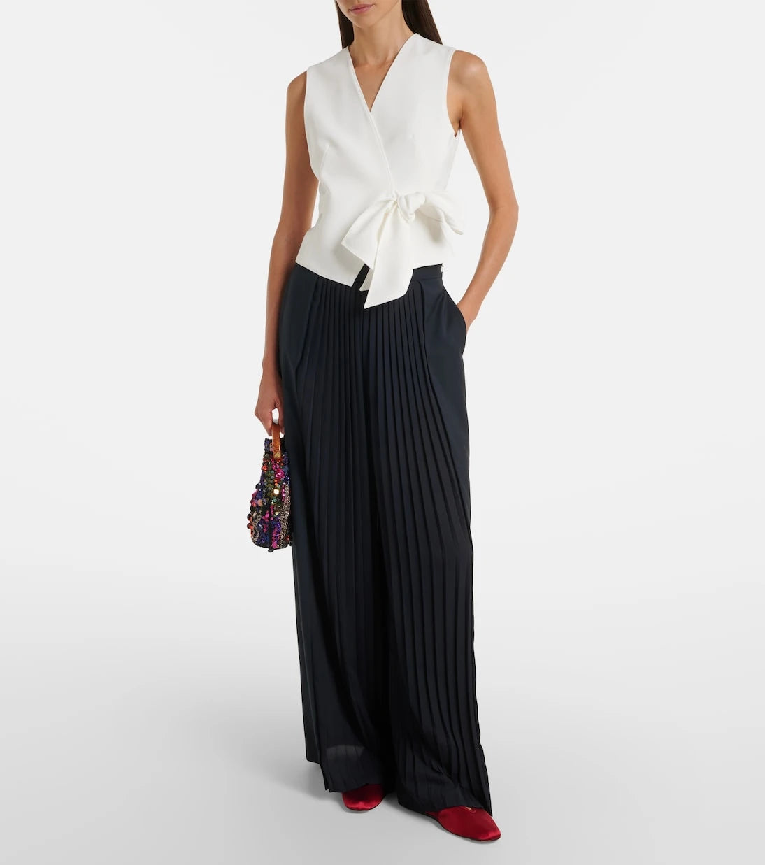 Max Mara - Pleated virgin wool wide-leg pants