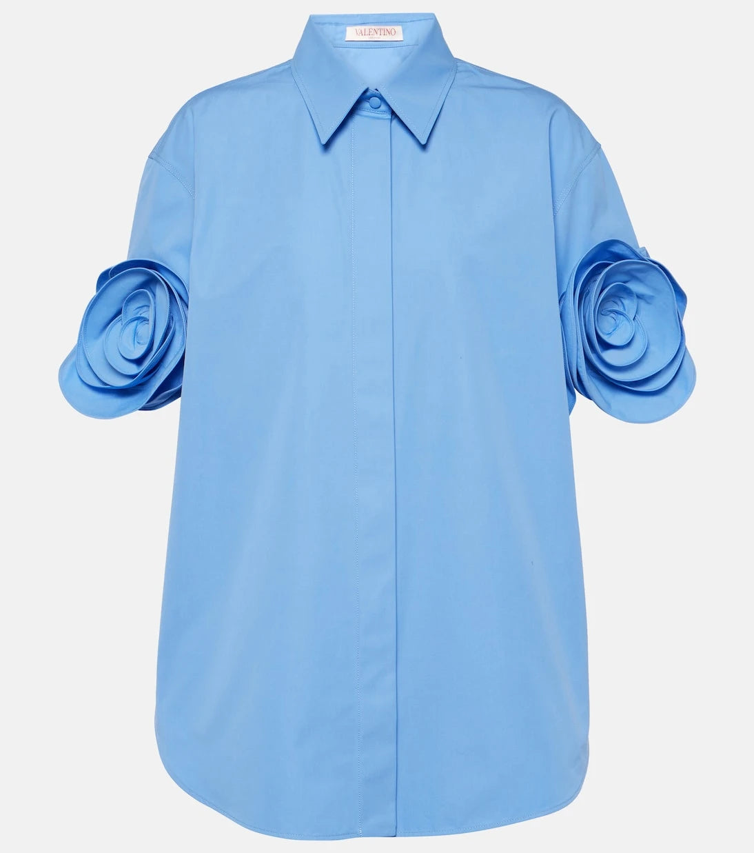 Valentino - Floral-appliqué cotton shirt