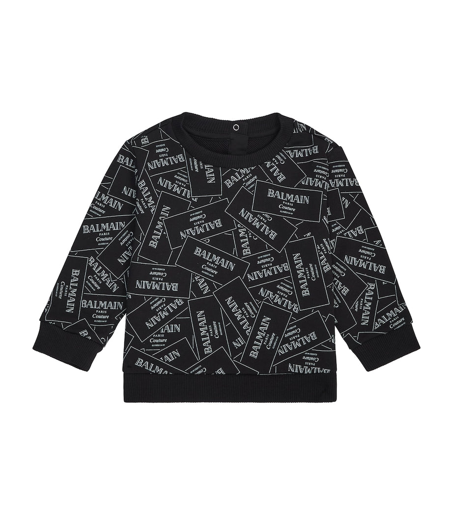 Balmain Kids Sticker Print Logo Sweatshirt (3-36 Months)