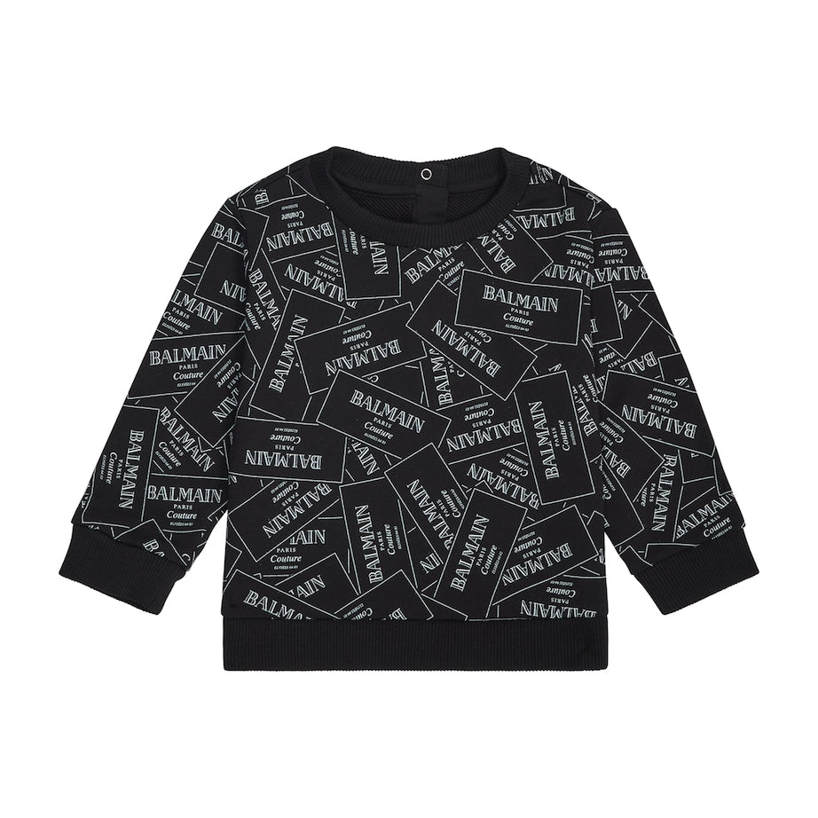 Balmain Kids Sticker Print Logo Sweatshirt (3-36 Months)