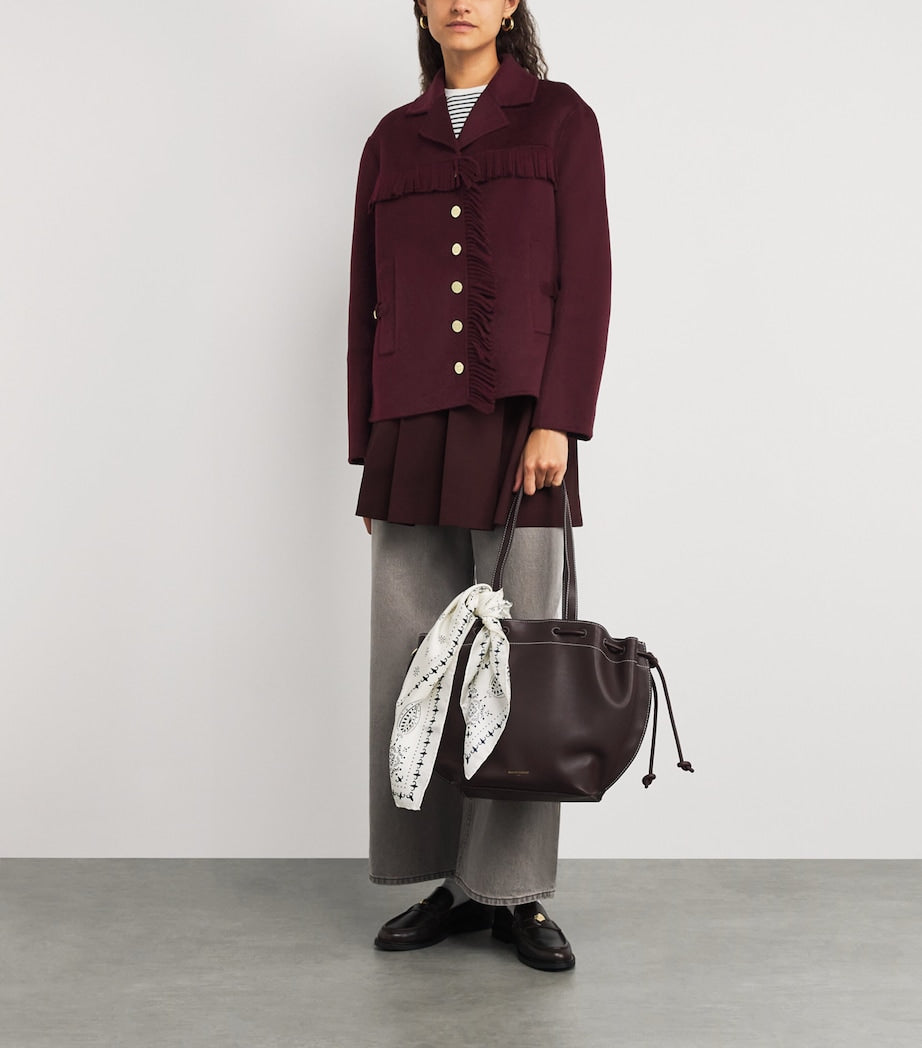 Claudie Pierlot Brown Wool-Blend Fringe Jacket