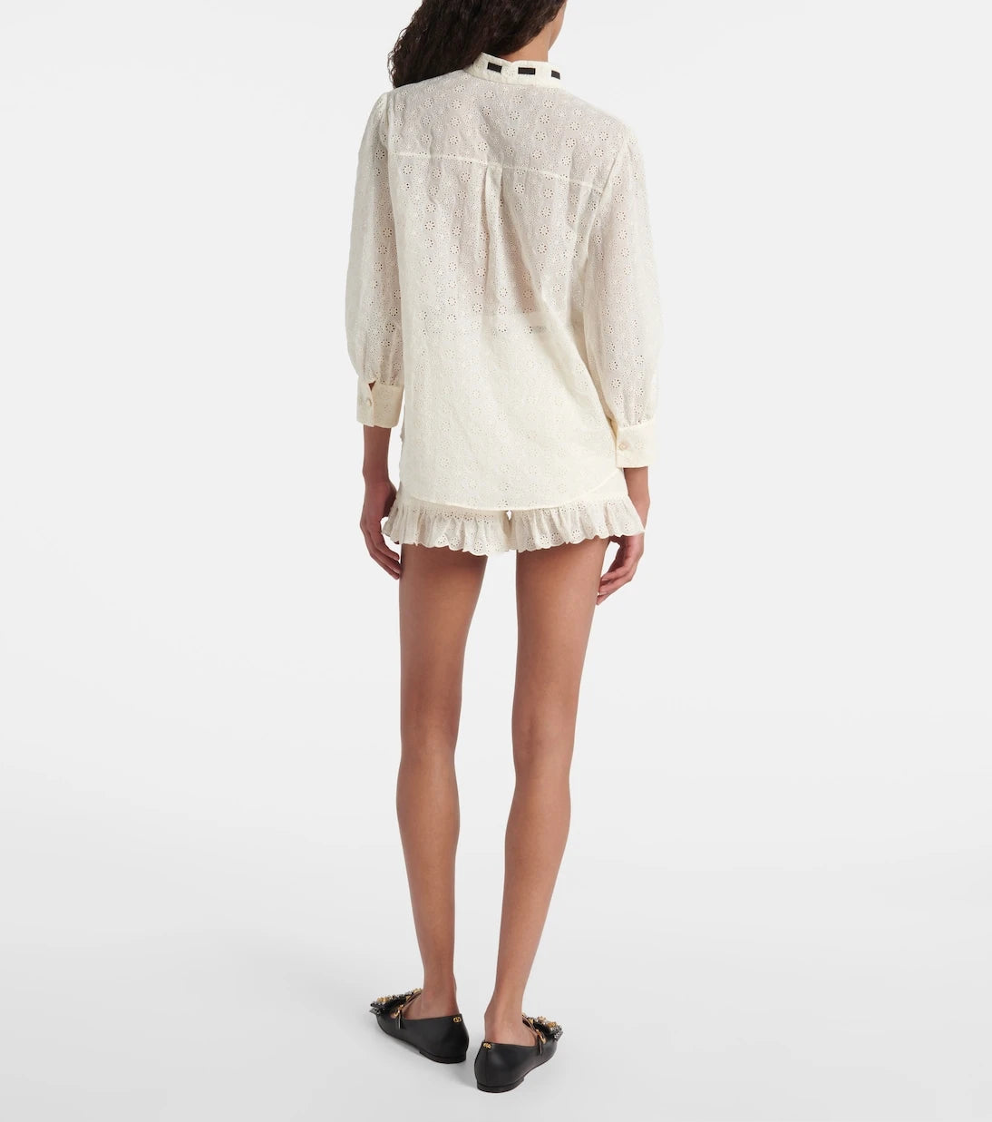 Valentino - Broderie anglaise cotton poplin shirt