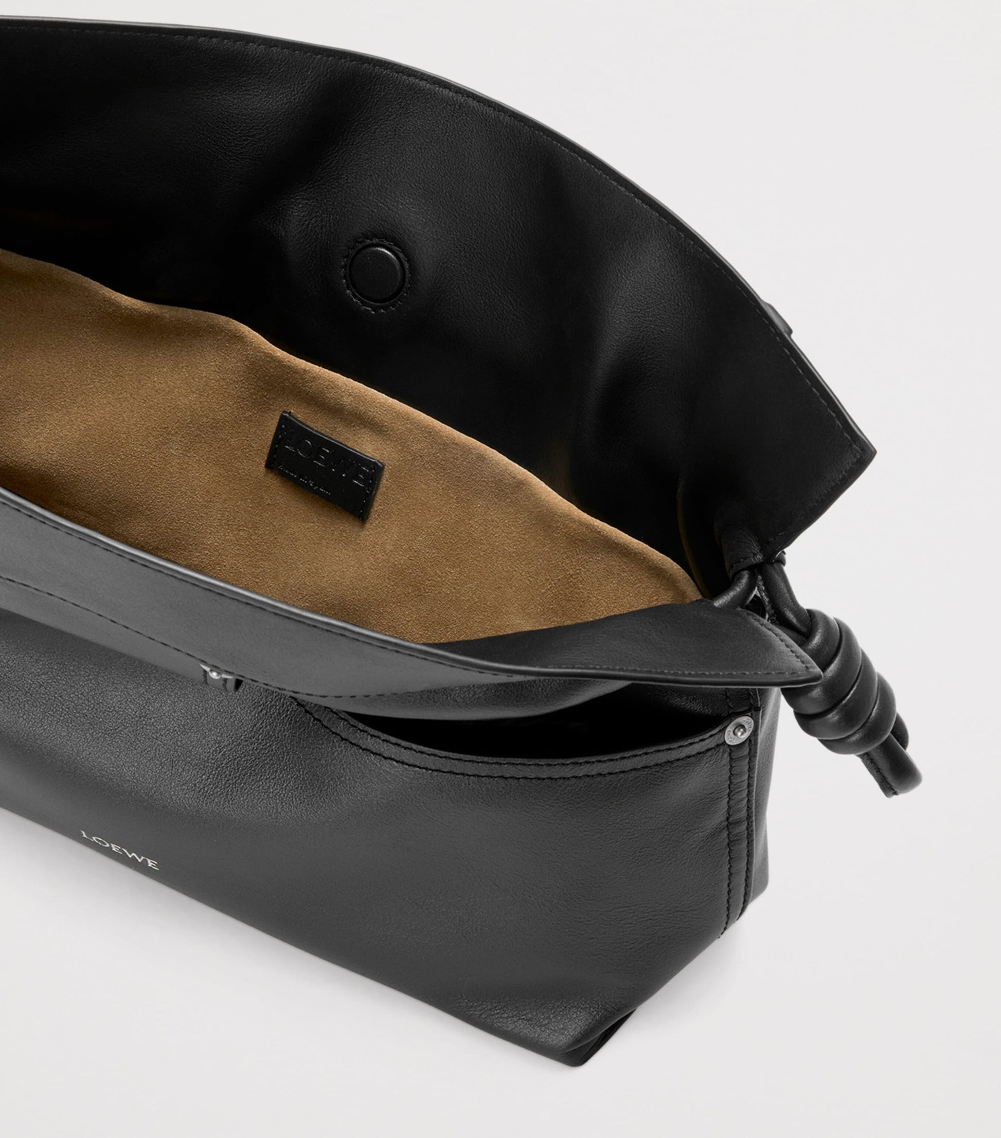 Leather Jean-Detail Flamenco Clutch Bag