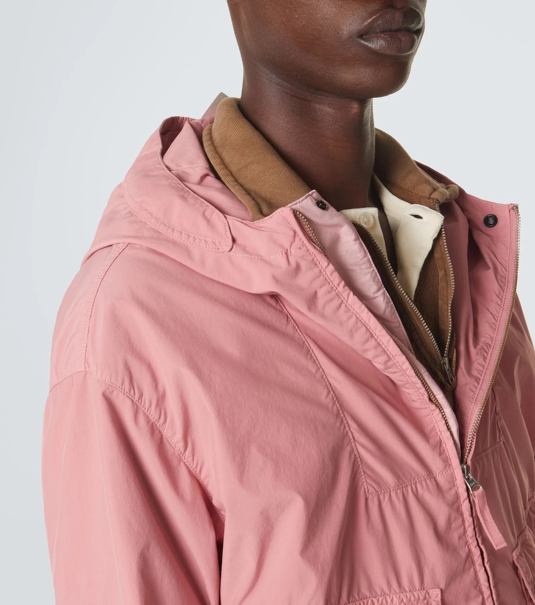 Stone Island - جاكيت بقبعة وبوصلة من قماش الكانفاس
