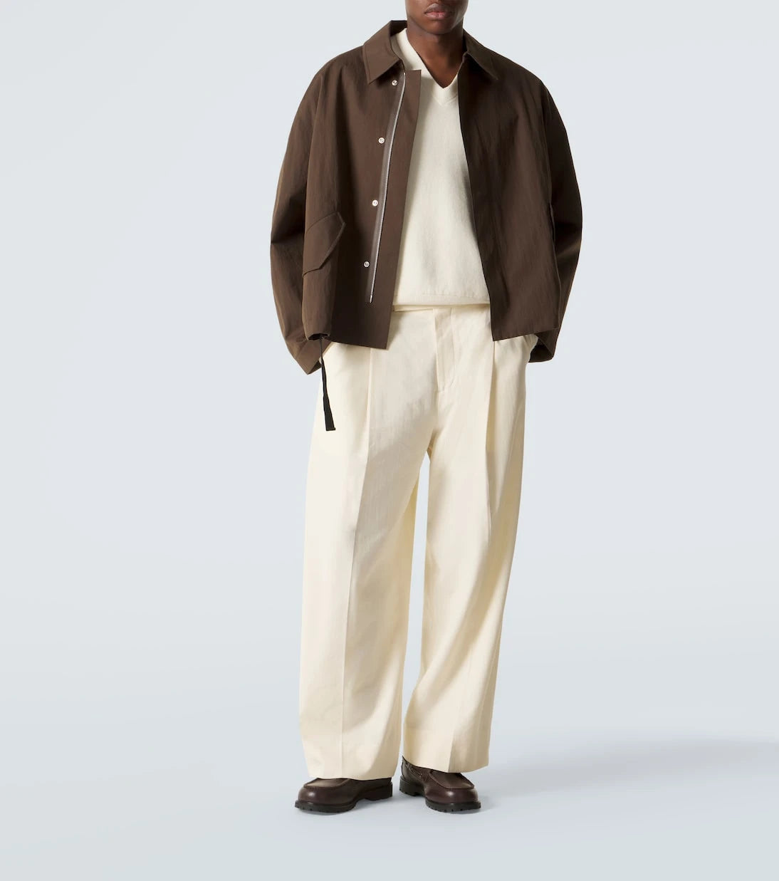 Studio Nicholson - Pull cotton and linen wide-leg pants